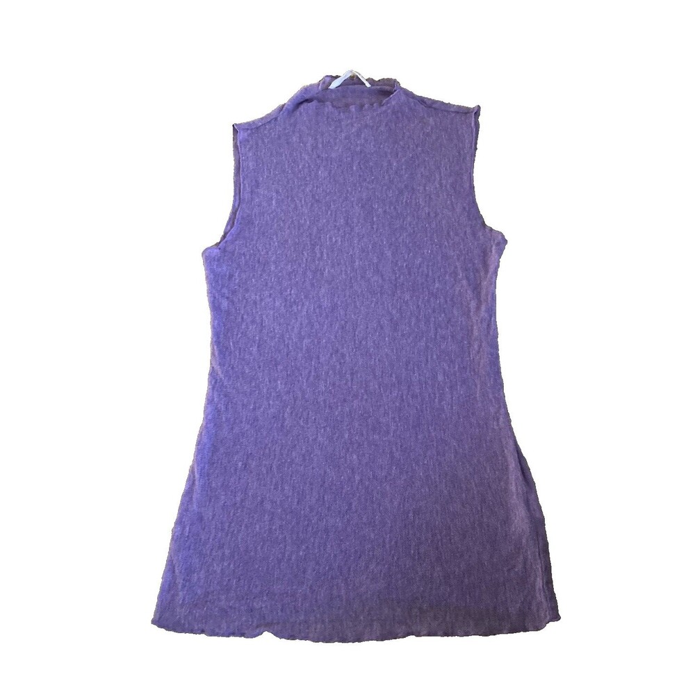 Project Social T Women's Purple RacerBack Tank Top Sz Small High Neck Semi Sheer